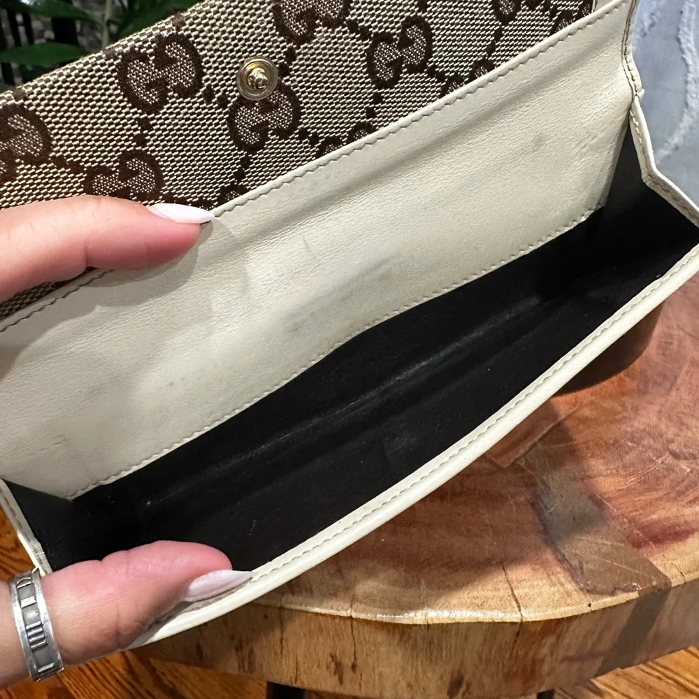 Gucci Beige Monogram Canvas Continental Wallet with Cream Trim with Box - Picture 7 of 10
